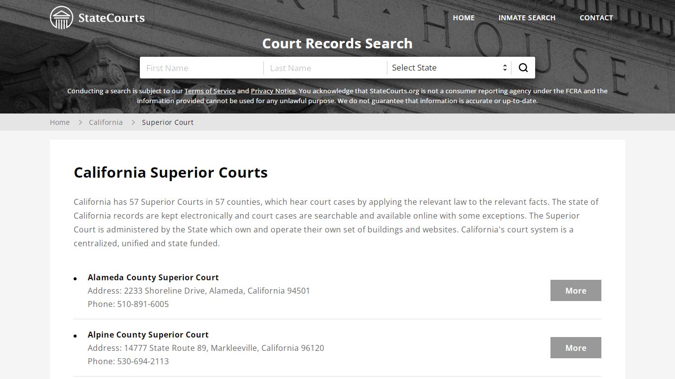 California Superior Courts - StateCourts